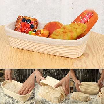 Banneton Bread Pan Bakery Proofing Bread Proofing Basket For Dough Bakery Too... (SIZE: 32X17.5X8CM)