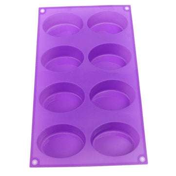 8-Cavity Oval Soap Mold Silicone Chocolate Mould Tray Homemade Muffin Making Tool Baking Mould