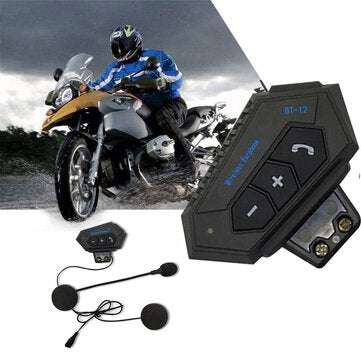 BT-12 Motorcycle Helmet Headset Wireless bluetooth Headphone Speaker Hands-Free Headset Intercom Mot