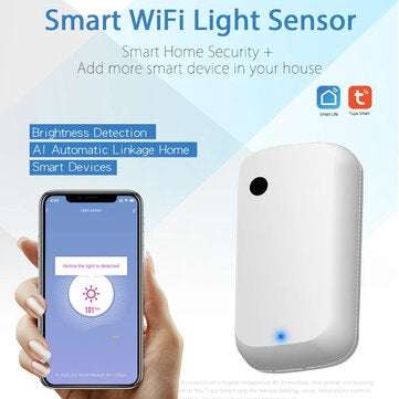 Bakeey Tuya Smart Home WIFI Light Sensor 0~1000 Lux 180  Illuminance Smart Brightness Monitor Alar