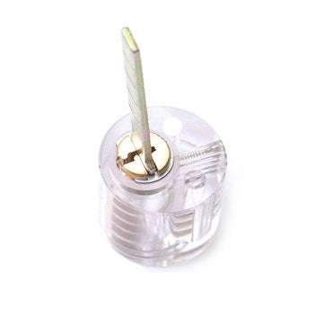 DANIU Cutaway T-Lock Transparent Lock Training Skill Visable Practice Padlock Lock Pick with Two Key