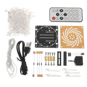 DIY Little Colorful LED Light Cube Canton Tower Suite IR Remote Control Electronic Kit
