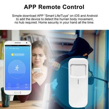 Bakeey Tuya Wifi Human Infrared Sensor PIR Infrared Detector APP Remote Control Work With Tuya Smart