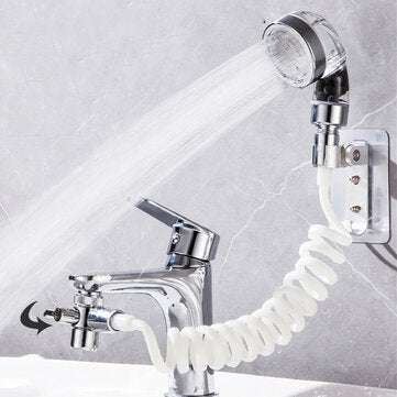 Bathroom Wash Face Basin Water Tap External Shower Head Flexible Hair Washing Faucet Rinser Extensio