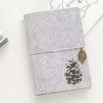 A6 Felt Shell Fabric Notebook Loose Leaf Inner Core Notebook Diary Plan Binder... (PATTERN: PINENUT)