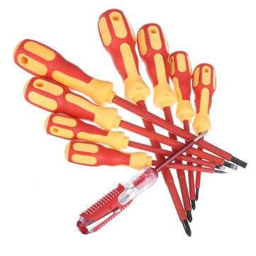 9Pcs Electricians Insulated Magnetic Screwdrivers Hand Screwdriver Tools Set Multifunctional Insulat