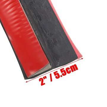 98x2inch  Black Red Car Front Bumper Protector Rubber Auto Lip Body Spoiler Decoration