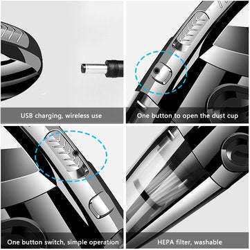 AUDEW 120W 2200mAh Cordless  Rechargeable Vacuum Cleaner Wet & Dry Handheld Car Home Vacuum Cleaner