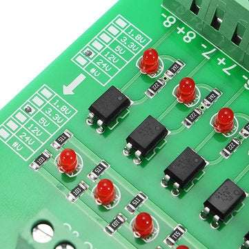 8 Channel 24V To 5V Optocoupler Isolation Module PLC Signal Level Voltage Conversion Board