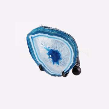 Agate Stone Slice Nightlight Random Color Mineral Rock Geode Druzy Slice LED Night Desk Table Lamp F