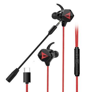 Bakeey G5 3.5mm/Type-C Gaming Headset Phone PC Earphone Wired... (TYPE: 3.5MMINTERFACE | COLOR: RED)