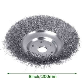 8inch/200MM Grass Strimmer Head Trimmer Brush Solid Steel Wire Wheel Garden Weed Tools