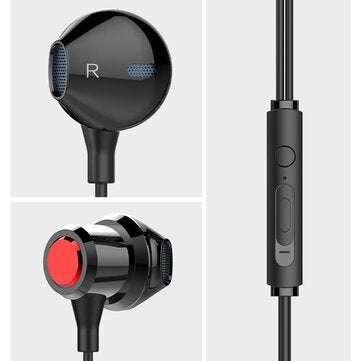 Bakeey Universal Music Headset Half-in-ear Wired Control Earphone with Mic for Mobile Phones