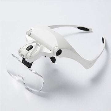 Chuda 5 Lens Loupe Eyewear Magnifier With Led Lights Lamp Interchangeable Lens 1.0X-3.5X Magnificati