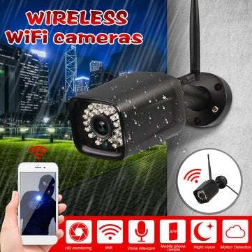 720P Black US Plug Wireless Camera Outdoor HD Wifi Remote Home IP Camera Two-Way Voice Intercom Wate