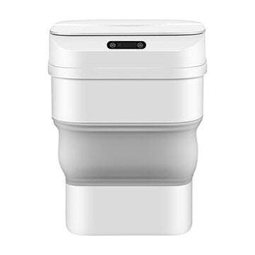 Automatic Smart Sensor Trash Bin IPX5 Waterproof Trash Can Folding Plastic Large Ca... (COLOR: GRAY)