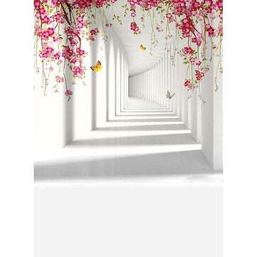 Durable Large Photographic Cloth Flower White Corridor Cloth Vinyl Photography Backdrop Tapestry For