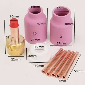 9Pcs 1/8inch TIG Welding Torch 17/18/26 TAK19 Large Gas Lens Accessory Kit