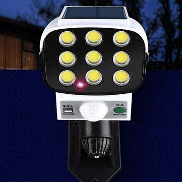 81COB Solar Power Light PIR Motion Sensor Imitate Camera Outdoor Wall Lamp Security
