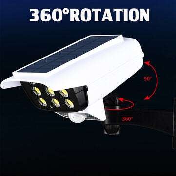 81COB Solar Power Light PIR Motion Sensor Imitate Camera Outdoor Wall Lamp Security
