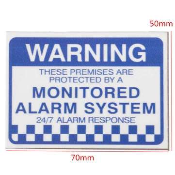8pcs Alarm System Monitored Warning Security Stickers Waterproof Security Sign