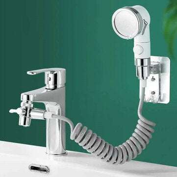 Bathroom Wash Face Basin Water Tap External Shower Head Two Modes Adjustable Spray Hair Washing Fauc