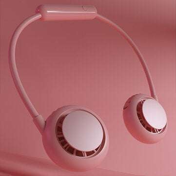 Bakeey Personal Fan Hand Free Neck Fan Bladeless Fan - USB Rechargeable Portable He... (COLOR: PINK)