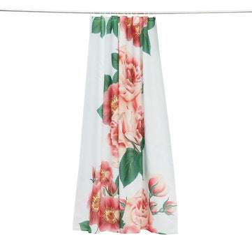 71``x71`` Long Peach Blossom Pattern Waterproof Polyester Shower Curtain with Hooks