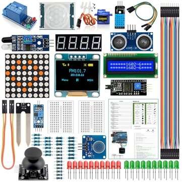 AOQDQDQD Module Sensor Kit For Arduino with 0.96" OLED 1602 LCD Display Relay Servo Motor DHT11 fo