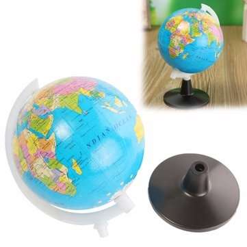 8.5cm World Globe Atlas Map With Swivel Stand Geography Educational Toy Home Decor Gift