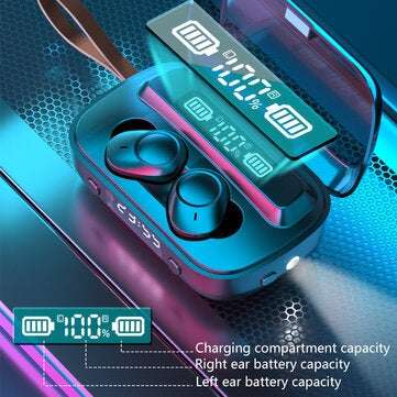 A13 TWS Wireless Earbuds bluetooth 5.0 Waterproof Digital Display In-ear Earphone Flashlight with Po