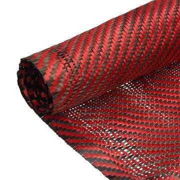 Carbon Fiber Cloth Black Red Fabric Twill Weave Panel Sheet 200gsm
