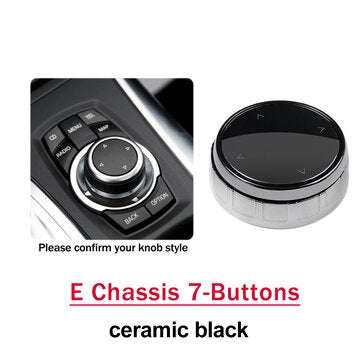 Car Multimedia Button Knob Cover For BMW E Chassis 7-Buttons (COLOR.: BLACK)