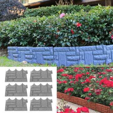 6Pcs Garden Fence Outdoor Landscape Fencing Flower Barrier Border Edging Decorations (COLOR1: RED)