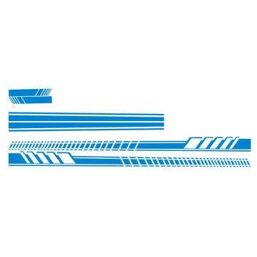 6PCS Car Hood Side Stripe Graphic Decal PVC Body Racing Rearview Mirror Sticker (COLOR.: BLUE)