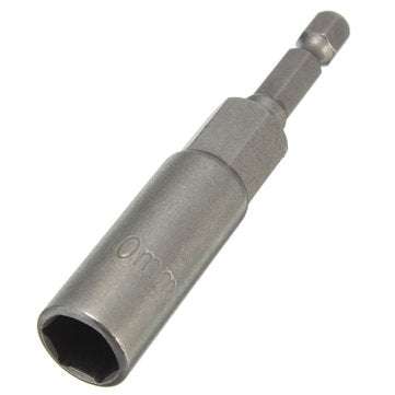80mm Long 10mm Hex Socket Nut Driver Setter 1/4 Inch Hex Shank