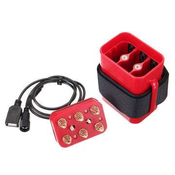 8.4V 6X 18650 Waterproof Battery Pack Case House Cover For Bicycle Bike Lamp DMG (COLOR.: RED)