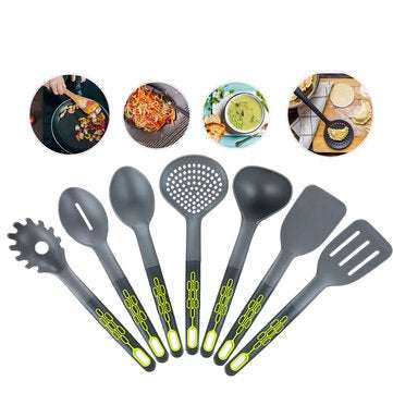 7 Pieces Nylon Kitchen Cooking Utensils Set Tools Turner Spatula Spoon Colander