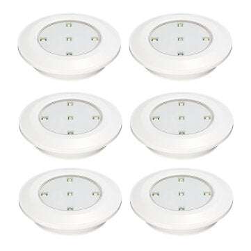 6PCS LED Wireless Cabinet Light Kitchen Counter Under Touch Closets Lighting Puck Lamp with Remote C