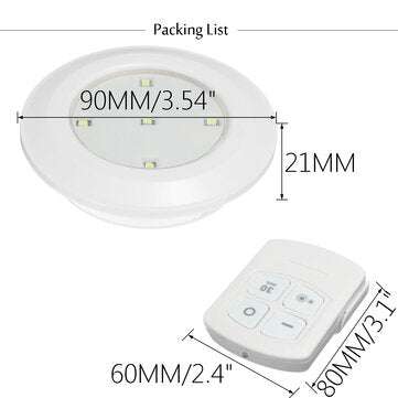 6PCS LED Wireless Cabinet Light Kitchen Counter Under Touch Closets Lighting Puck Lamp with Remote C