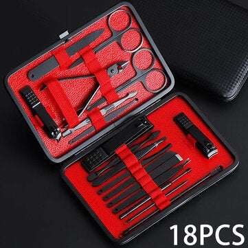 7/10/12/16/18pcs Finger Nail Clipper Portable Pedicure Manicure Set Nail Kits (TYPE: E)