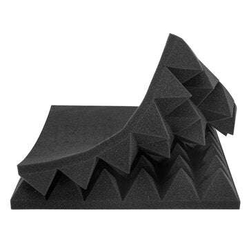 6Pcs Acoustic Foam Studio Soundproofing Foam Wedges Ties Black + Red 12 x 12 x 2inch