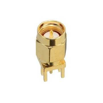 Copper 50Ohm SMA Male Plug PCB Clip Edge Solder Mount RF Connector