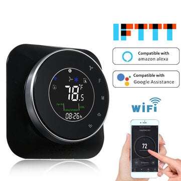 BECA Thermostat WiFi Programmable Heating/Cooling Thermostat Voice Control Tempera... (COLOR: BLACK)