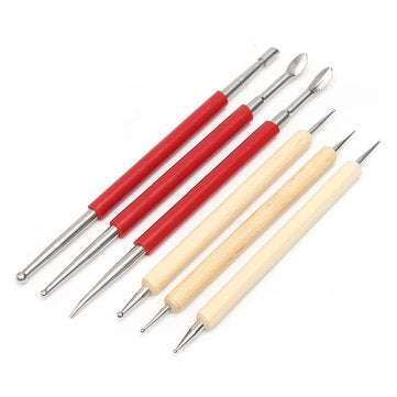 6Pcs Leather Craft Modelling Spoon Carving Stylus Tool Set