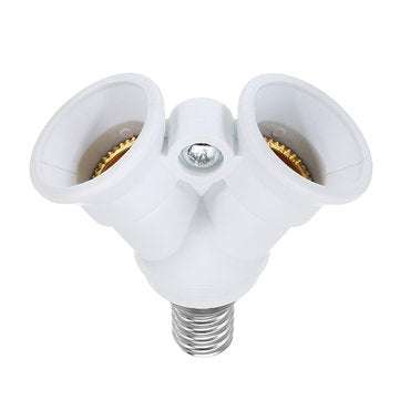 AC100-230V One E14 To Two E14 Bulb Adapter Lamp Holder Splitter Converter Socket for Halgon Light