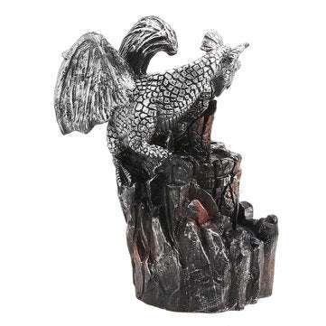 7.5 inch LED Flying Dragon Incense Burner Backflow Waterfall Holder Home Office Ornament 10pcs Aroma