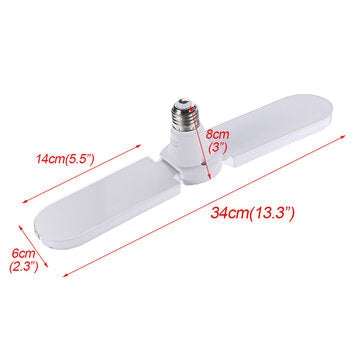 AC85-256V 30W E27 LED Bulb 2 blades Foldable Fan Blade Adjustable Ceiling Lamp for Indoor Home Use