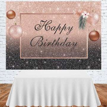 Birthday Photography Background Pink Black Flash Backdrop for Adult Women Birth... (SIZE: 220X150CM)