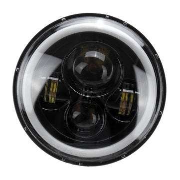 7inch Round LED Headlights Blue Halo Ring Angel Eyes For Jeep Wrangler JK TJ LJ CJ